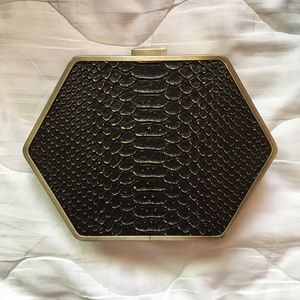 Black Snakeskin Clutch